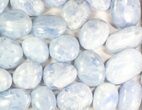 Lot: Polished Blue Calcite Pebbles - kg ( lbs) #77753-1